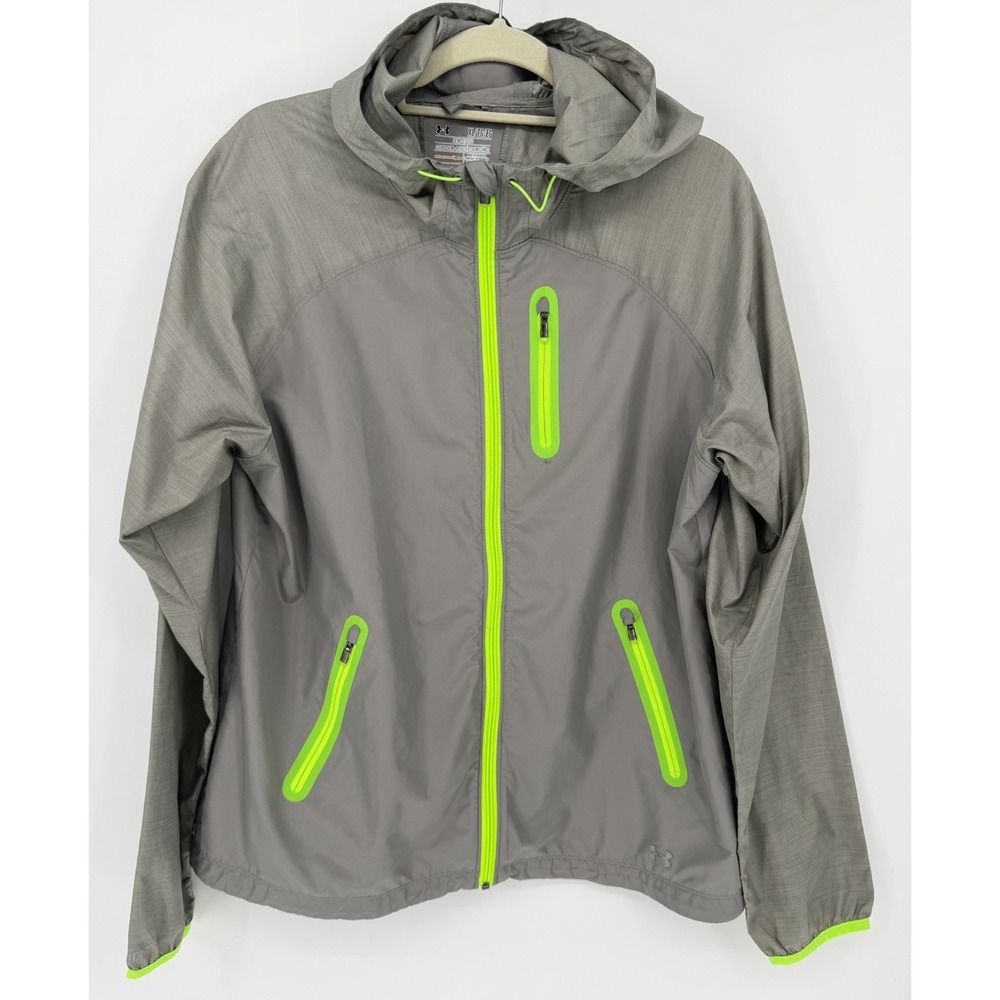 Under Armour Women's XL Grey UA Qualifier Woven Semi Fitted Jacket‎ 1239396